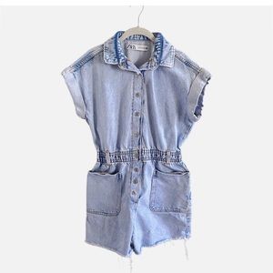 Zara Denim Romper